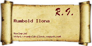 Rumbold Ilona névjegykártya