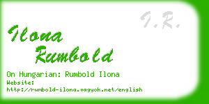 ilona rumbold business card